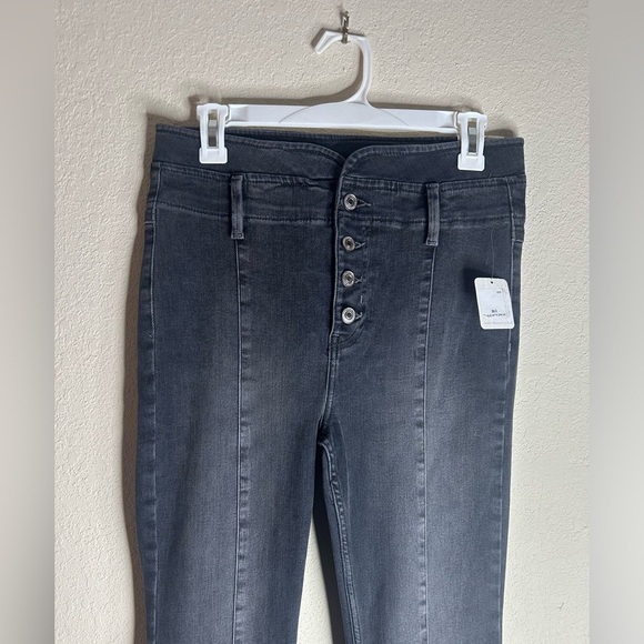 FREE PEOPLE After Dark Mid-Rise Flare Stretch Jean Vintage Black size 29 NWT - Picture 8 of 9